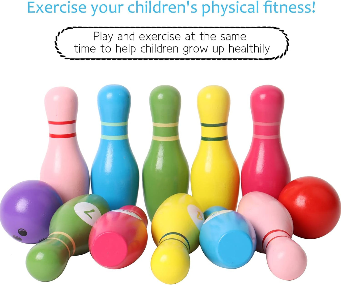 Montessori Wooden Bowling Set