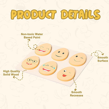 Montessori Emotion Matching Eggs – Wooden Expression Toy