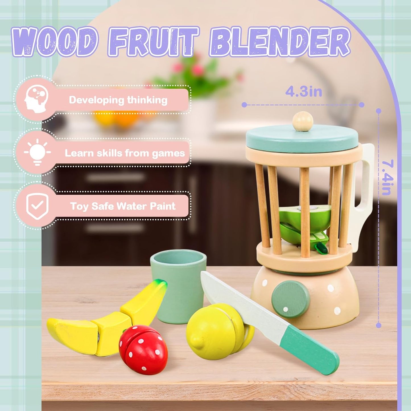 Montessori Wooden Blender Play Set