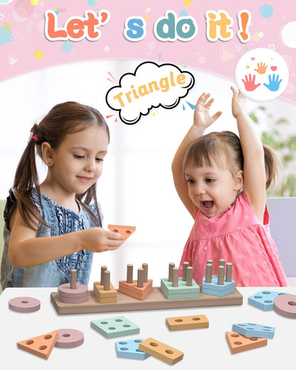 Montessori Wooden Stack & Sort Learning Toy