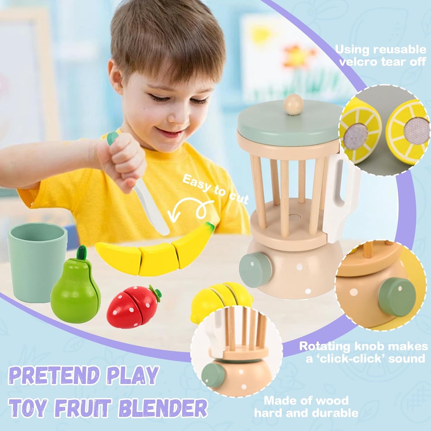 Montessori Wooden Blender Play Set
