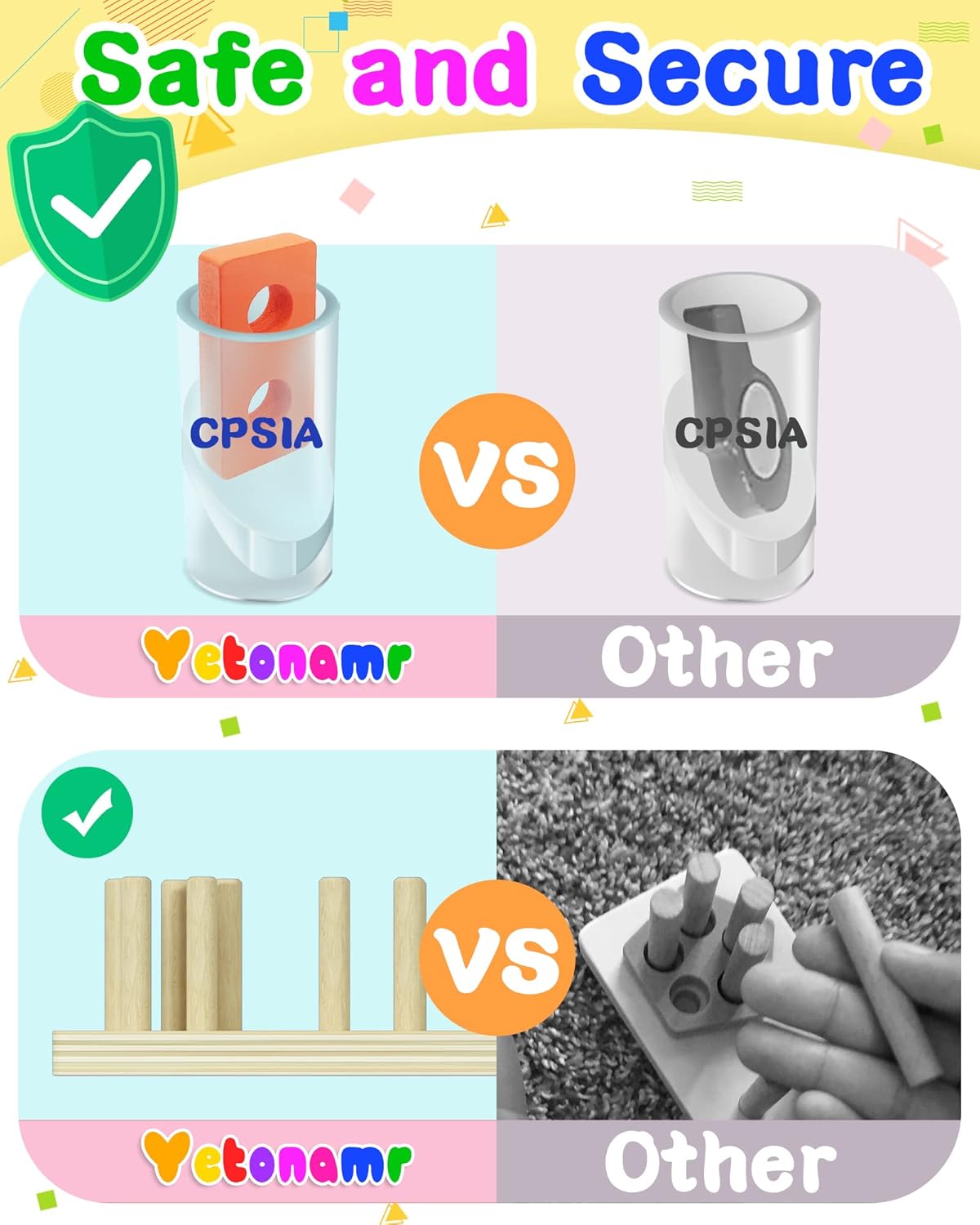Montessori Wooden Stack & Sort Learning Toy