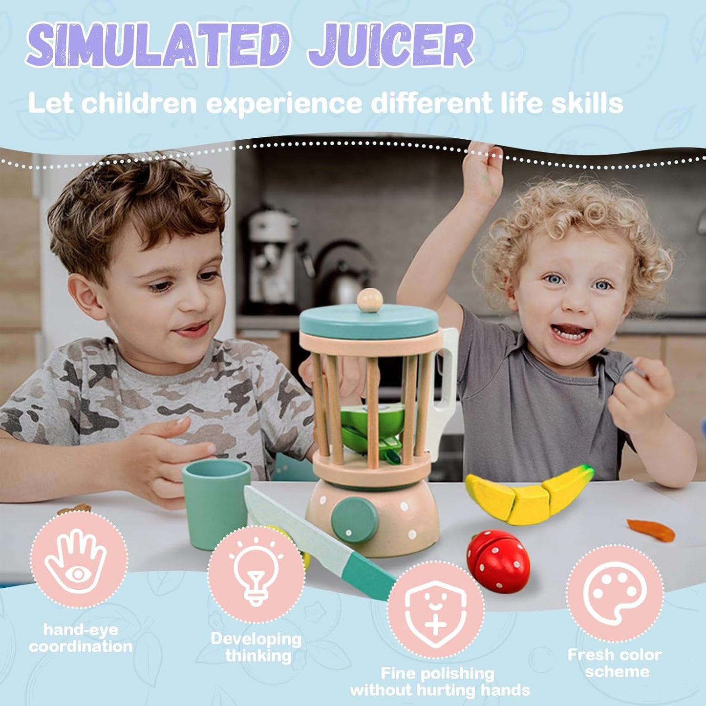Montessori Wooden Blender Play Set