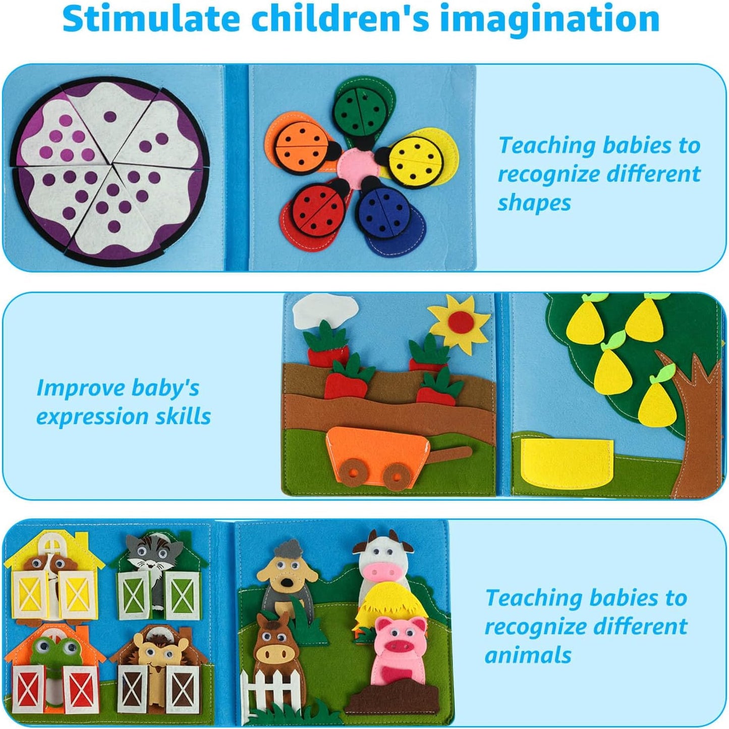 Montessori Farm Felt Activity Book