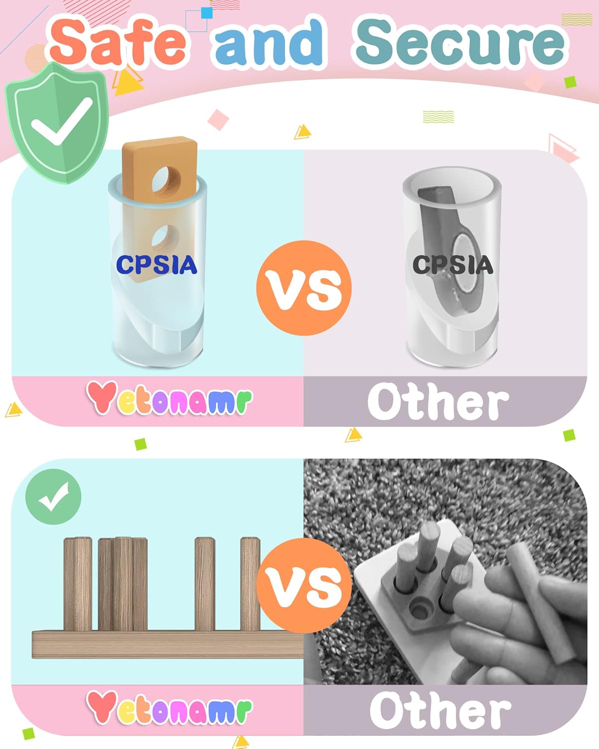 Montessori Wooden Stack & Sort Learning Toy