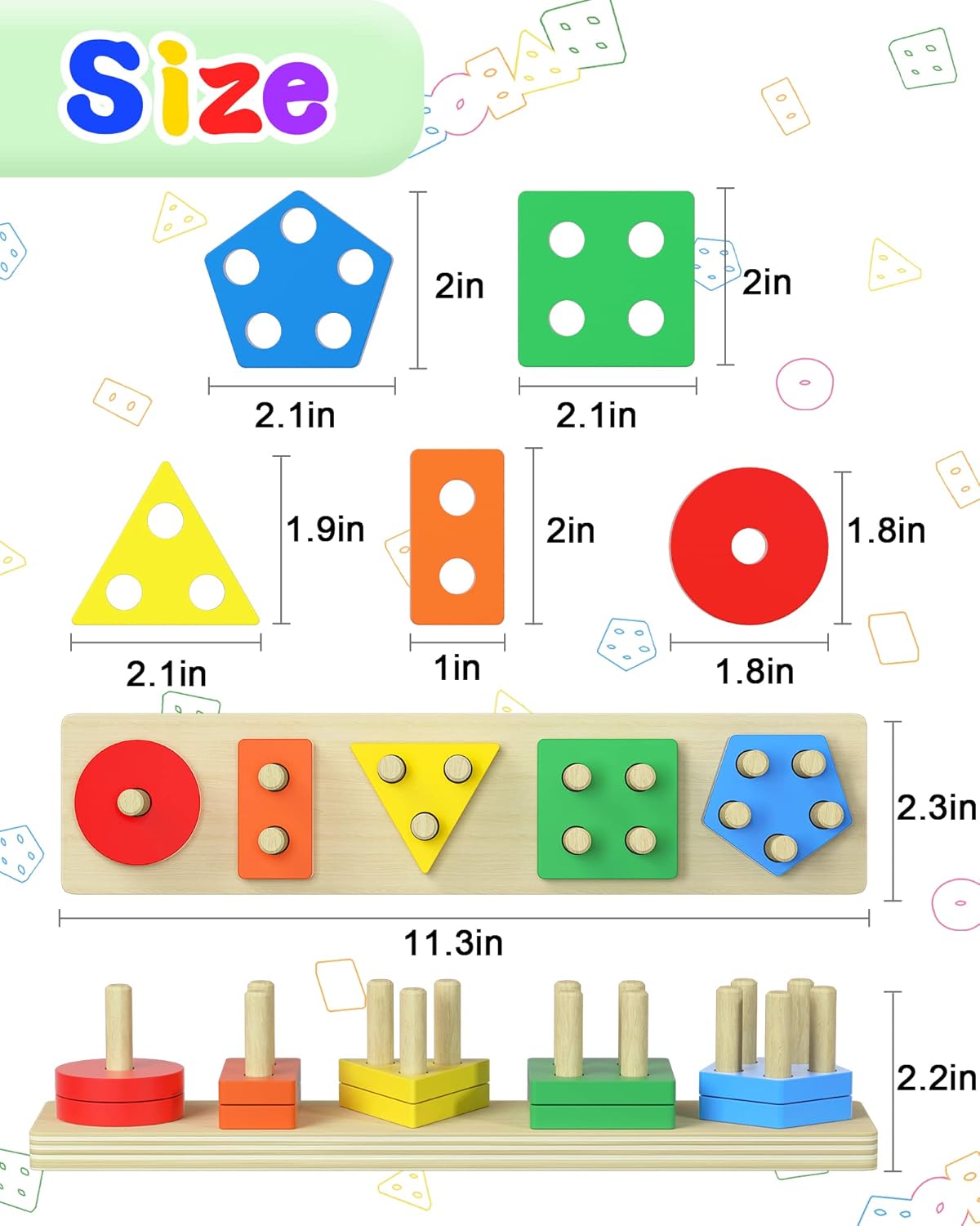Montessori Wooden Stack & Sort Learning Toy