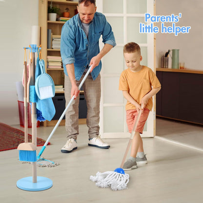 Montessori Wooden Cleaning Set – Broom, Mop & Housekeeping Tools