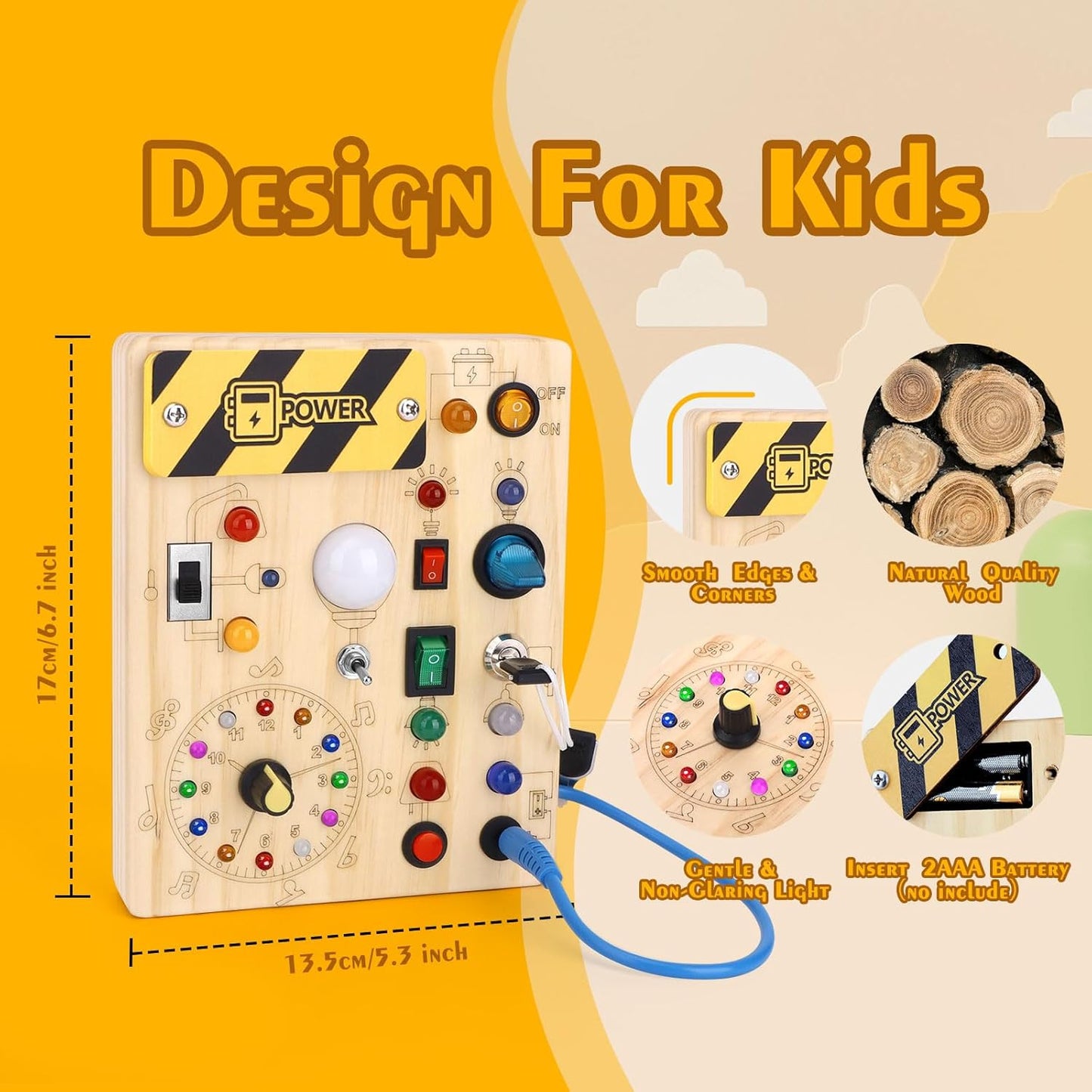 Montessori Wooden Light Switch Board