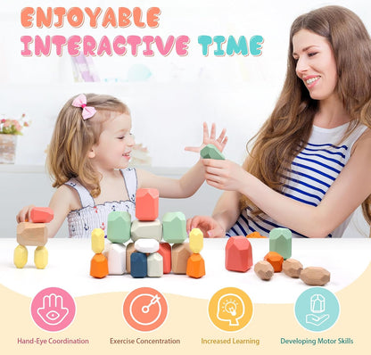 Montessori Wooden Balancing Stones