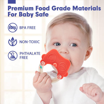 Montessori Silicone Teether & Rattle Set