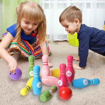 Montessori Wooden Bowling Set