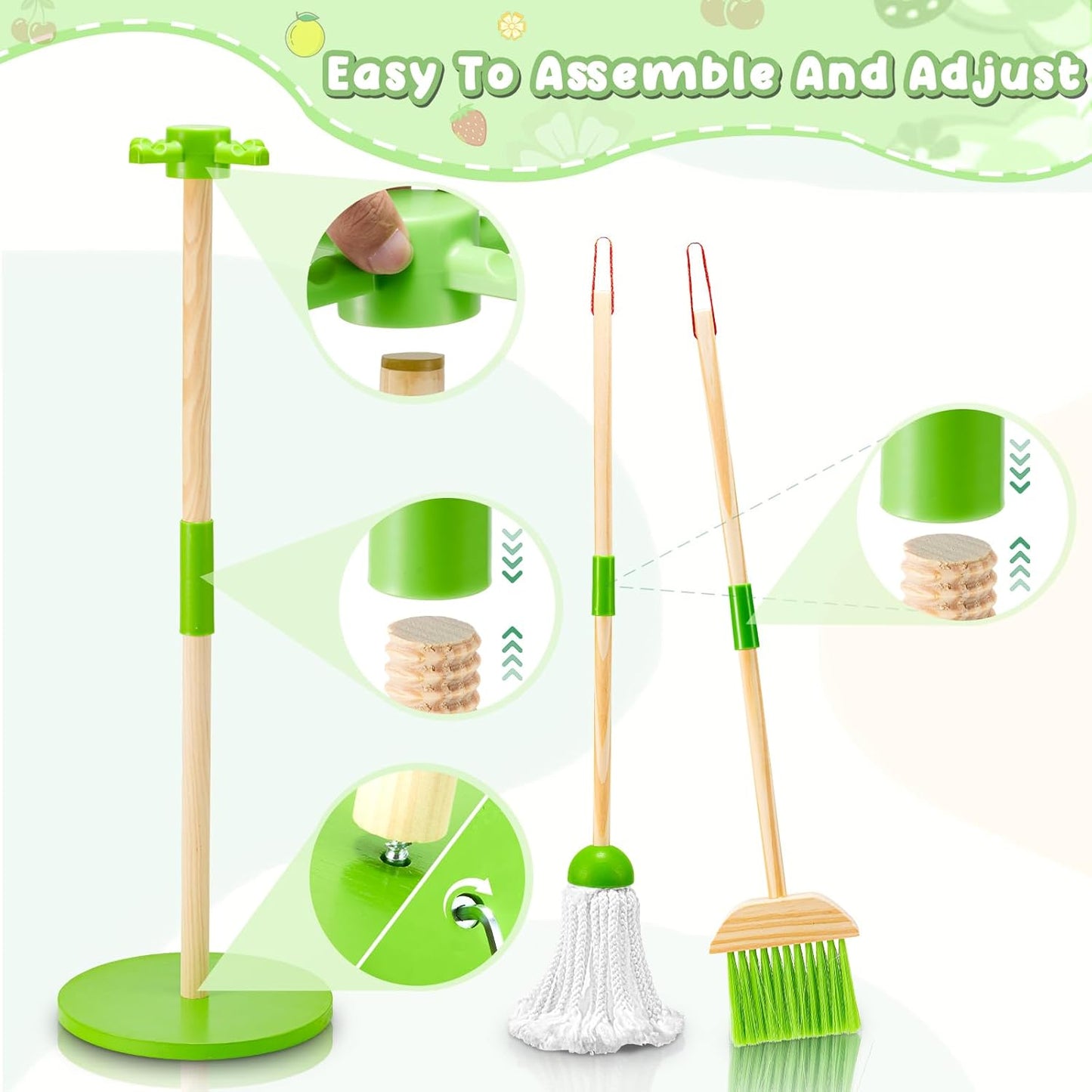 Montessori Wooden Cleaning Set – Broom, Mop & Housekeeping Tools