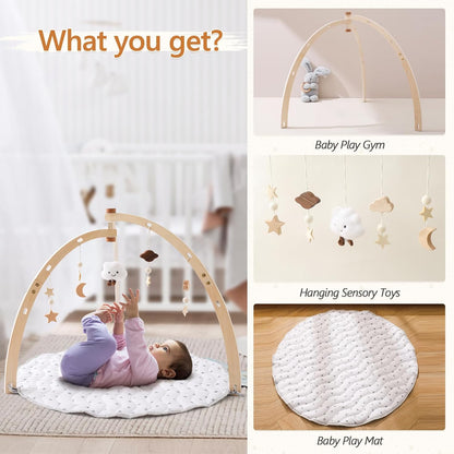 Montessori Wooden Activity Gym & Mat