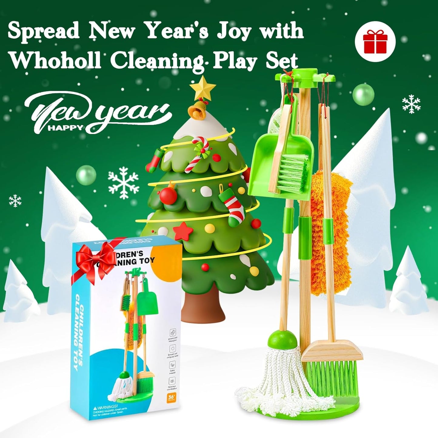 Montessori Wooden Cleaning Set – Broom, Mop & Housekeeping Tools