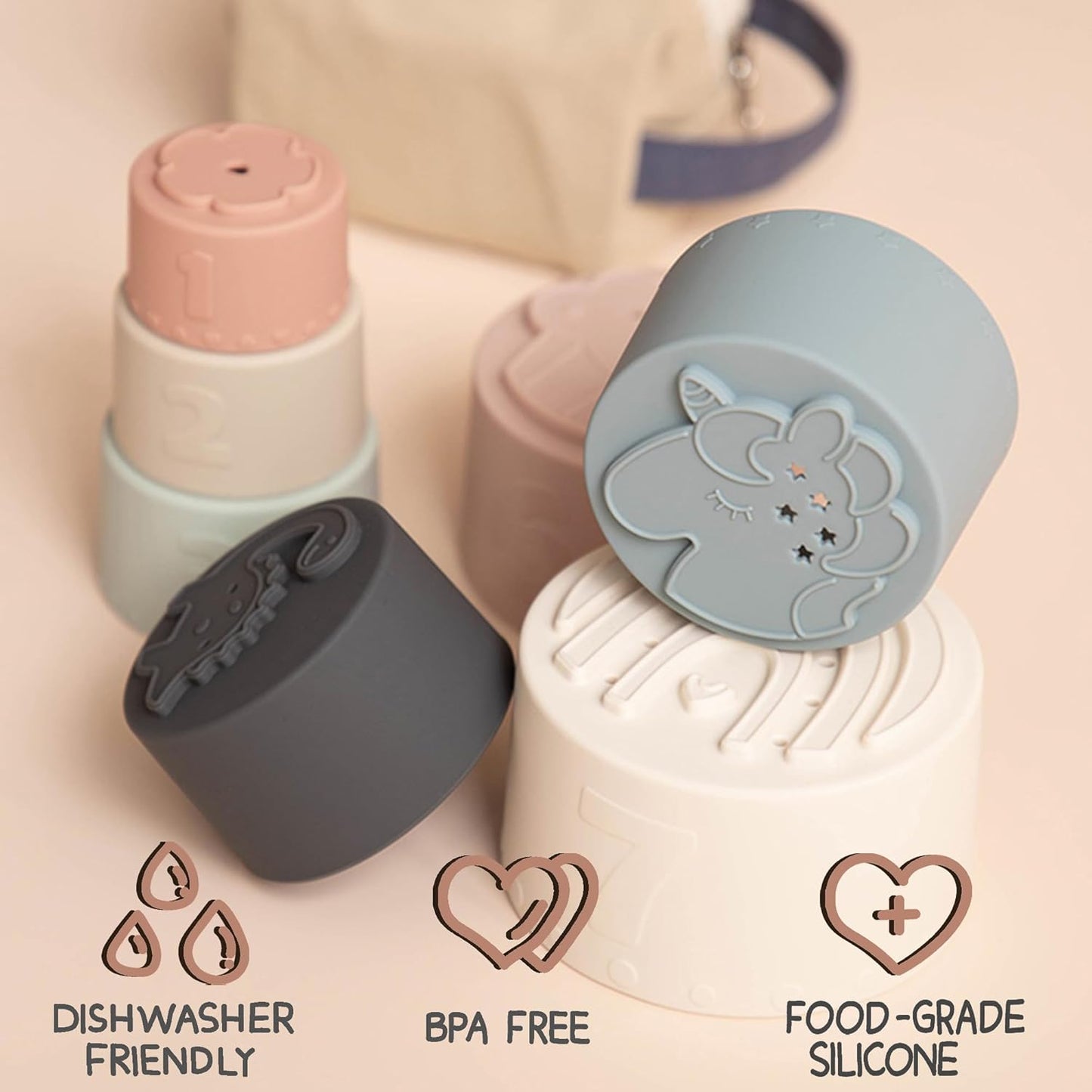 Montessori Silicone Stack & Learn Cups