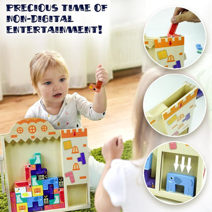 Montessori Wooden Tetris Puzzle Game