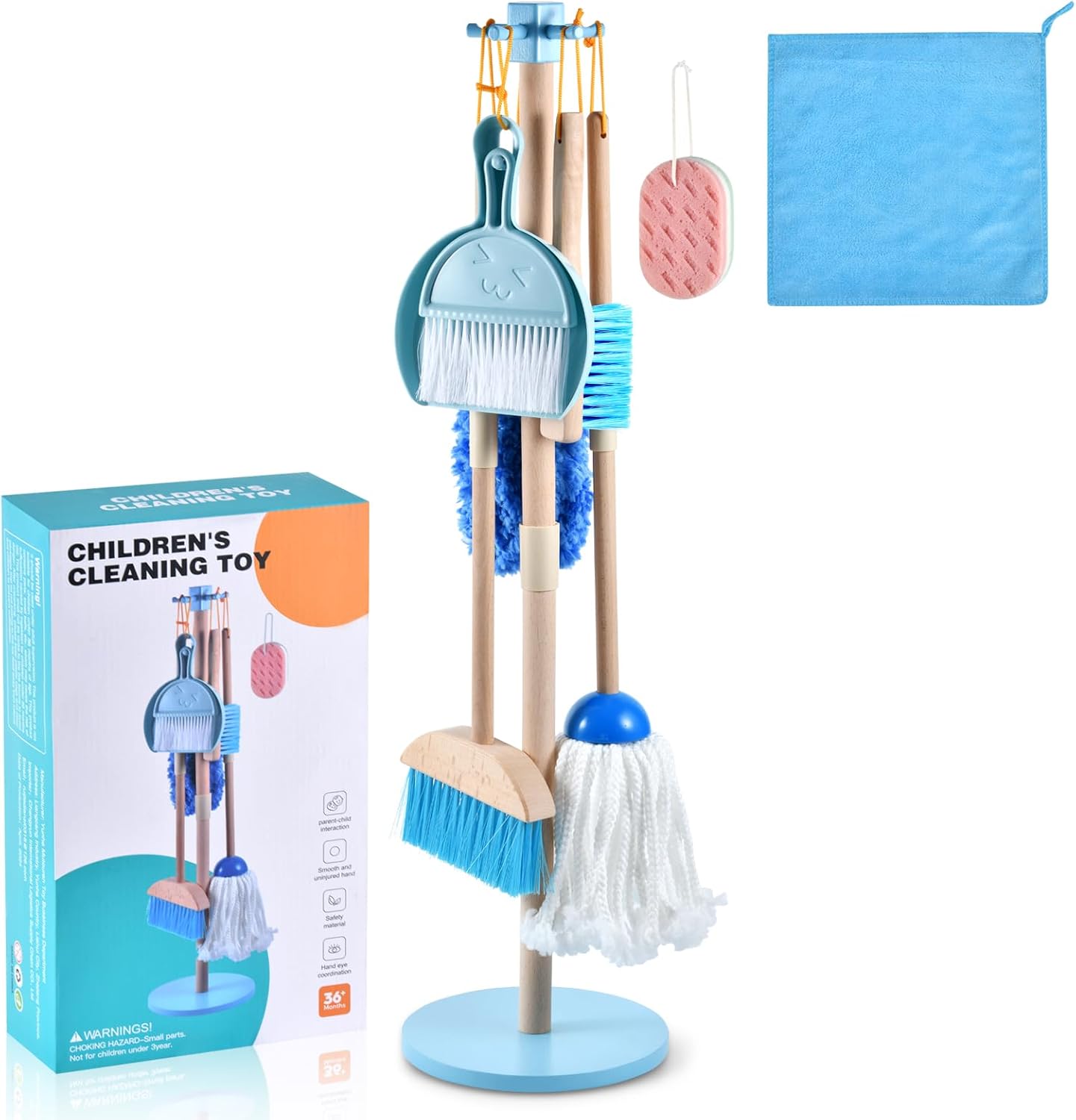 Montessori Wooden Cleaning Set – Broom, Mop & Housekeeping Tools