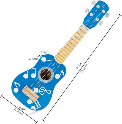 Hape Kid's Wooden Toy Ukulele in Multicolor