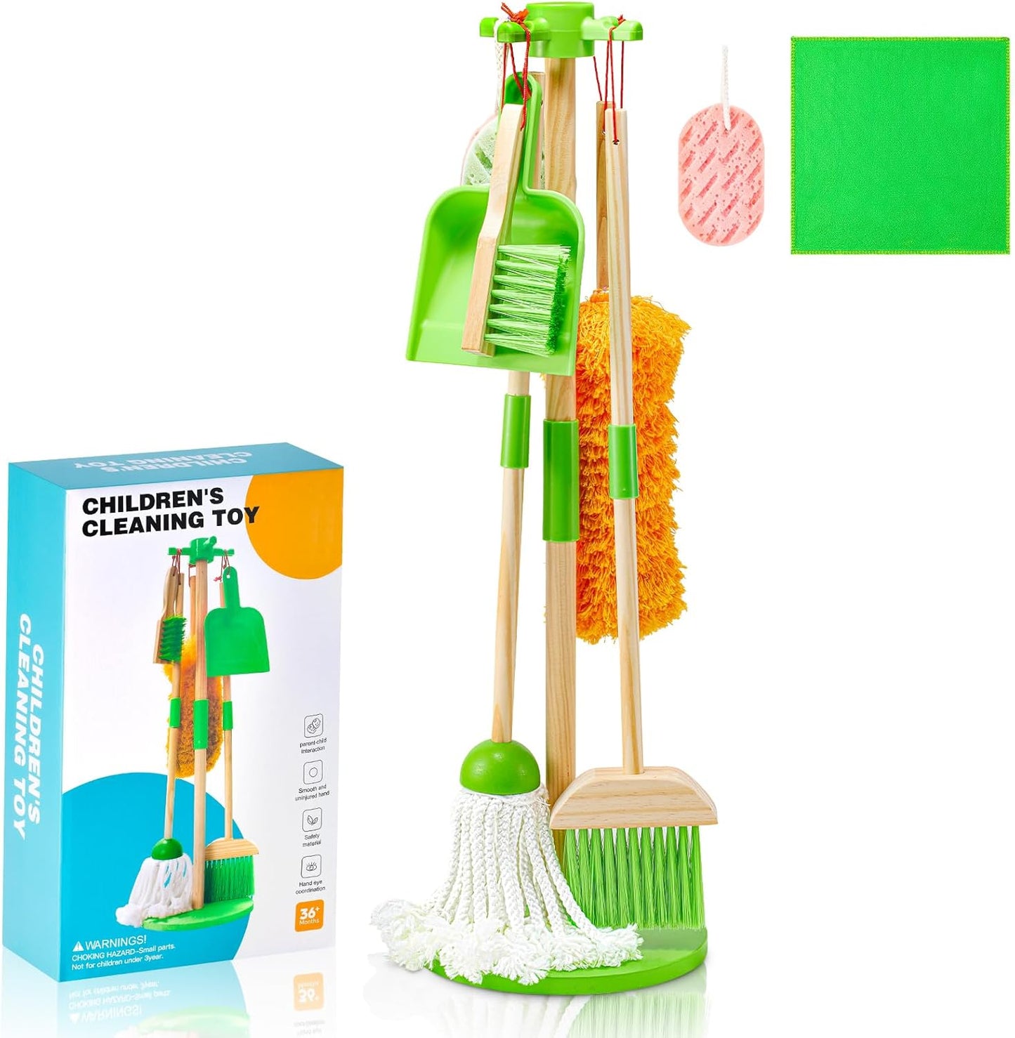 Montessori Wooden Cleaning Set – Broom, Mop & Housekeeping Tools
