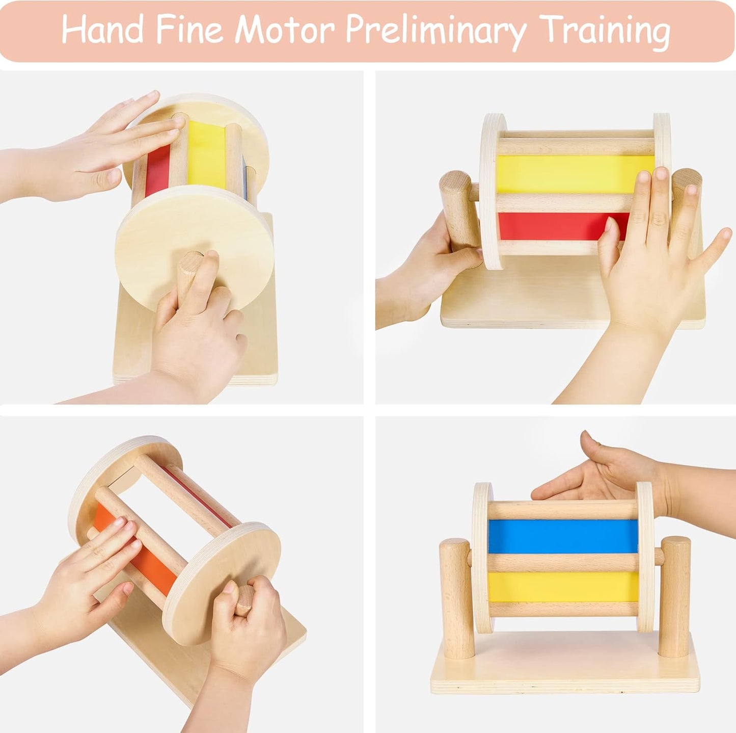 Montessori Wooden Spin & Learn Drum