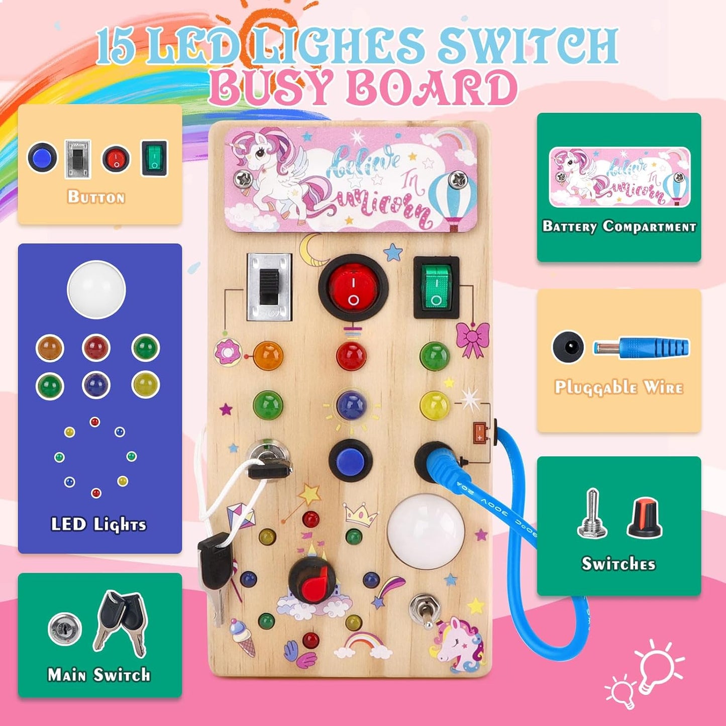Montessori Wooden Light Switch Board