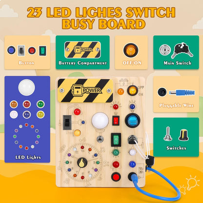 Montessori Wooden Light Switch Board