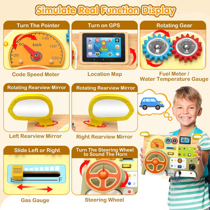 Montessori Deluxe Wooden Driving Busy Board