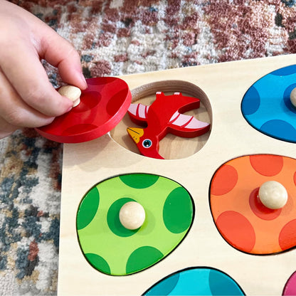 Montessori Wooden Dino Hatch & Match