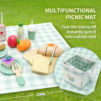 Montessori Wooden Picnic Play Set