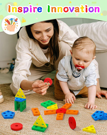 Montessori Wooden Stack & Sort Learning Toy