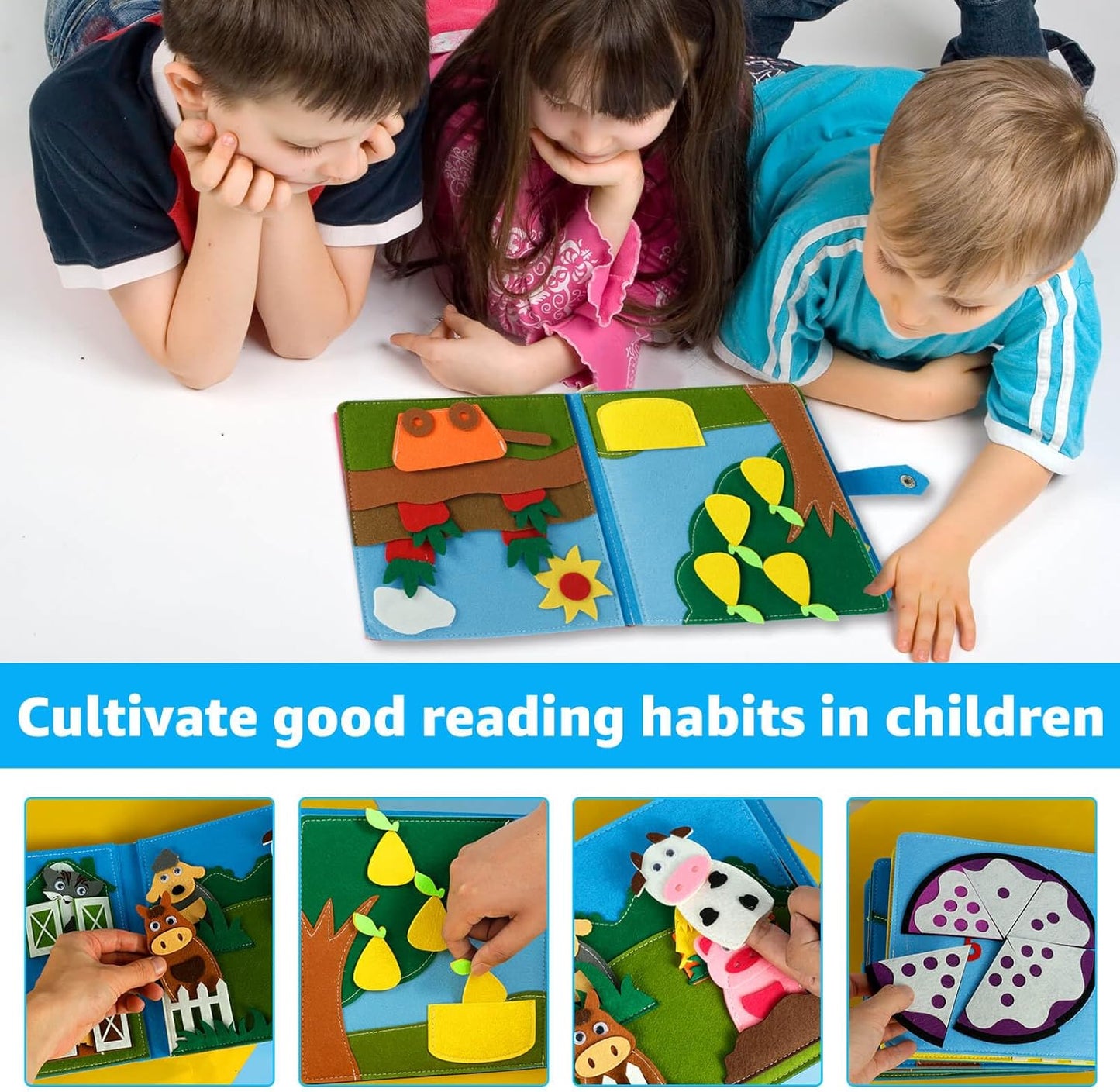 Montessori Farm Felt Activity Book