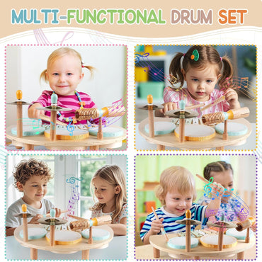 Montessori All-in-One Music Station – Drum, Xylophone & Chimes
