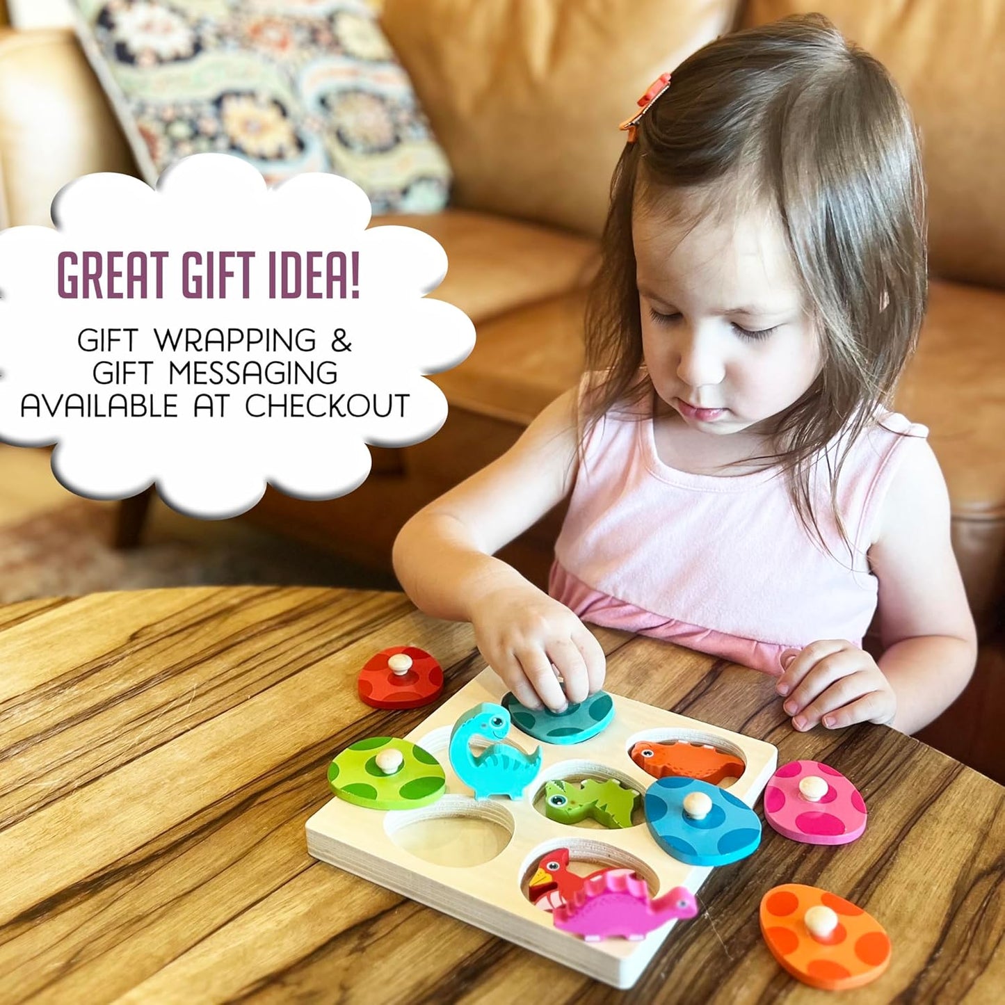 Montessori Wooden Dino Hatch & Match