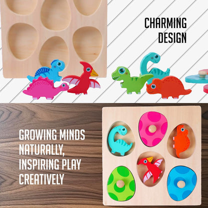 Montessori Wooden Dino Hatch & Match