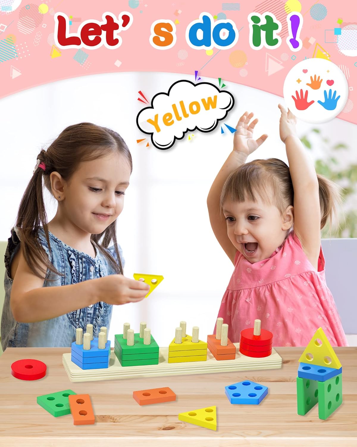 Montessori Wooden Stack & Sort Learning Toy