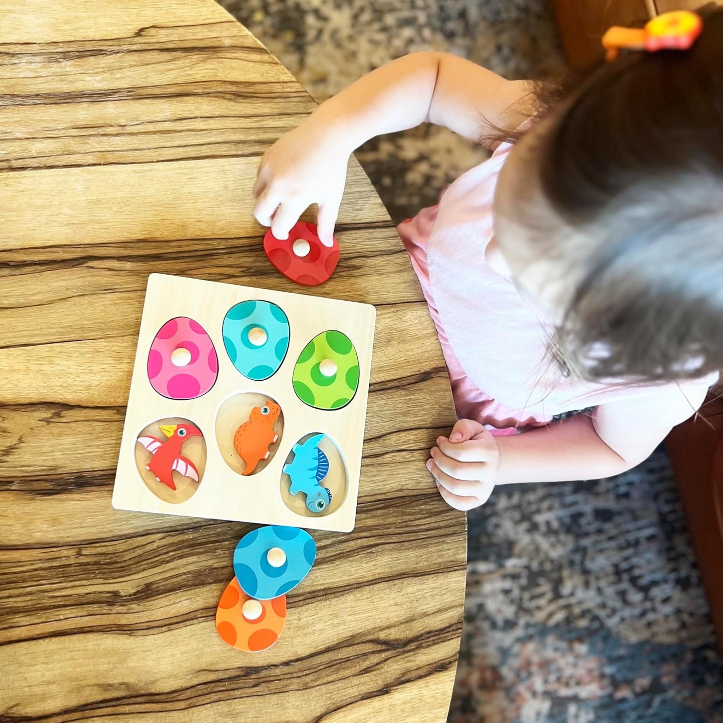 Montessori Wooden Dino Hatch & Match