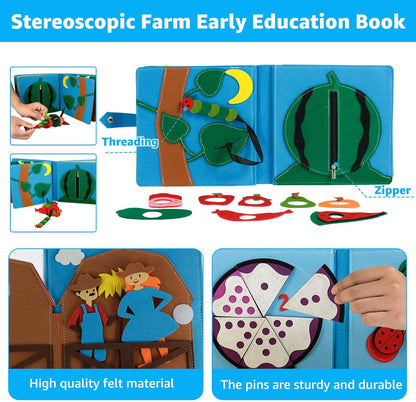 Montessori Farm Felt Activity Book