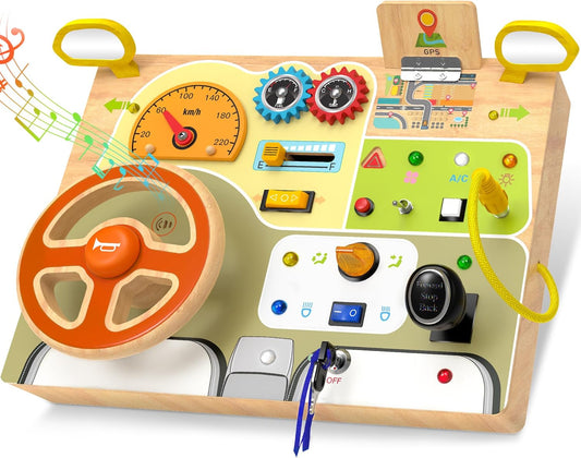 Montessori Deluxe Wooden Driving Busy Board