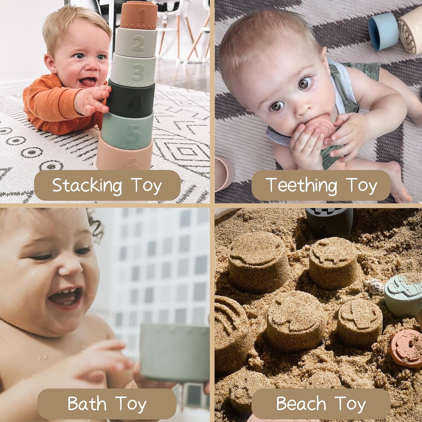 Montessori Silicone Stack & Learn Cups