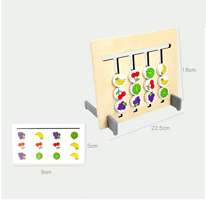 Montessori Wooden Color & Fruit Matching Game