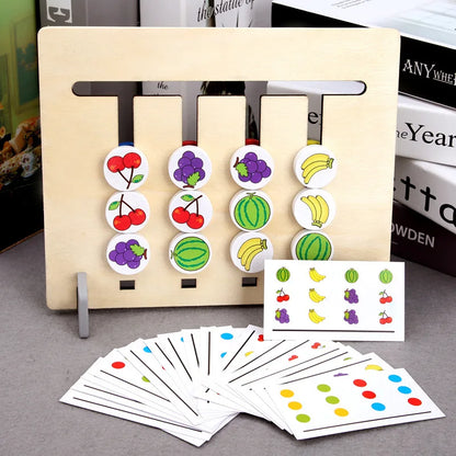 Montessori Wooden Color & Fruit Matching Game