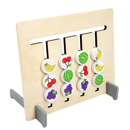 Montessori Wooden Color & Fruit Matching Game