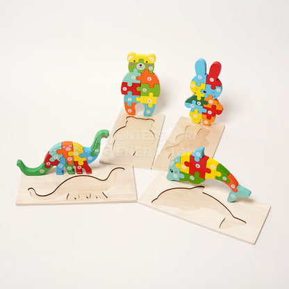 Montessori Wooden Puzzles (4 Pack)