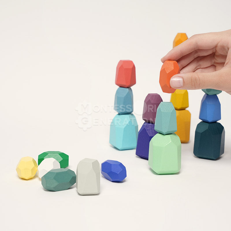 Montessori Wooden Stones (21 Pieces)